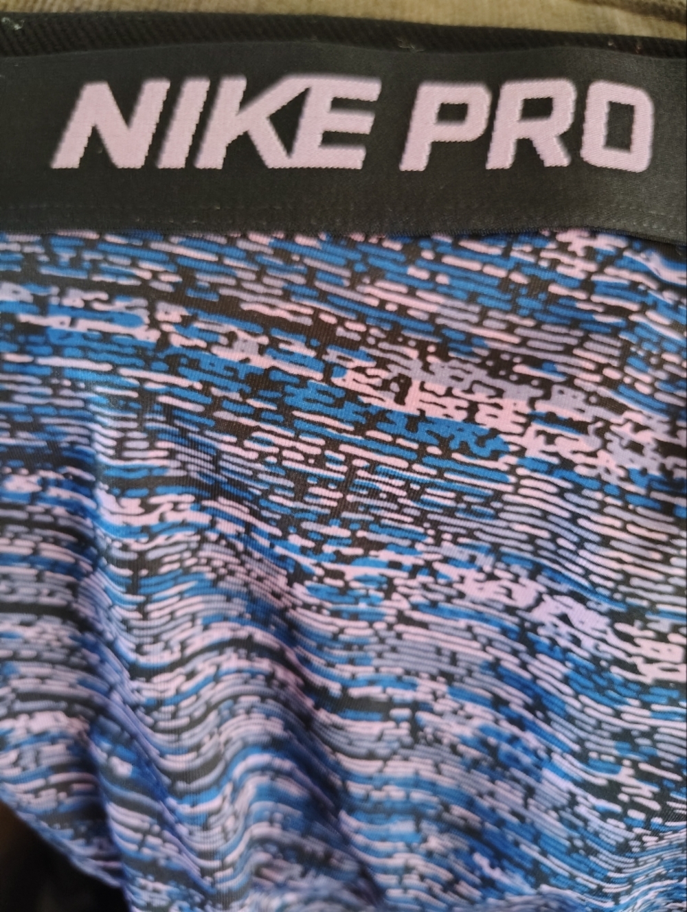 Nike Pro Black with Blue & Lilac Performance Shorts - Picture 3 of 3